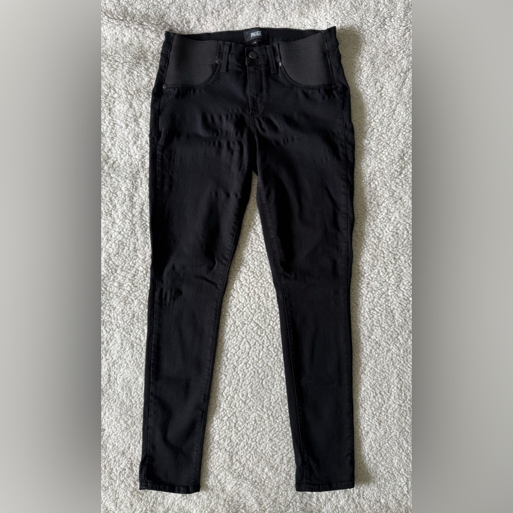 Paige Verdugo Ultra Skinny Black Maternity Jeans Size 30 x 30